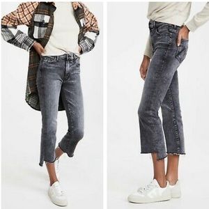 MOTHER Insider Crop Step Fray Jeans in TRAIN STOPS SIZE 25